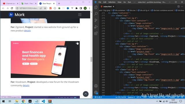 Build portfolio use bootstrap 5 with html & css | смотреть онлайн