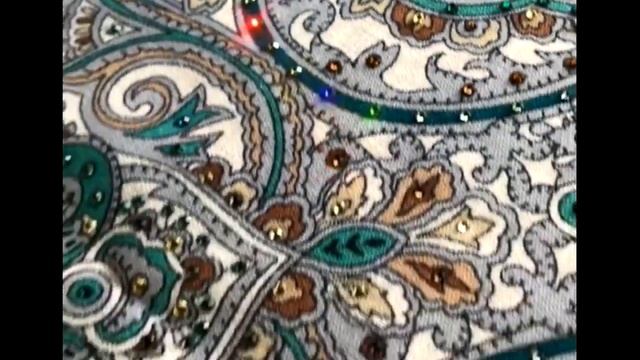 Павлопосадский платок Русское Золото с кристаллами Swarovski смотреть онлайн