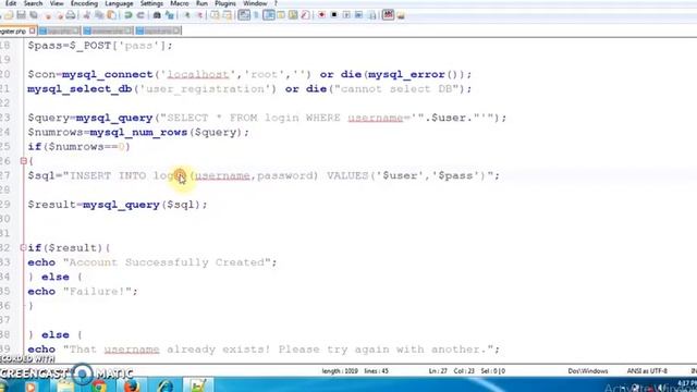How to create a registration and login with mysql, смотреть онлайн