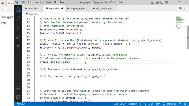 PHP and MySQL 9: Reduce the risks of SQL injection attacks using prepared statements. смотреть онлайн