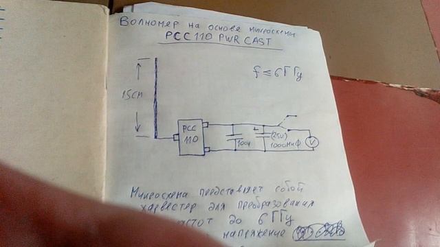Стрелочный волномер до 6 ГГц на PCC110. Переменный характер излучения сотовика с Wi-Fi. Схема смотреть онлайн