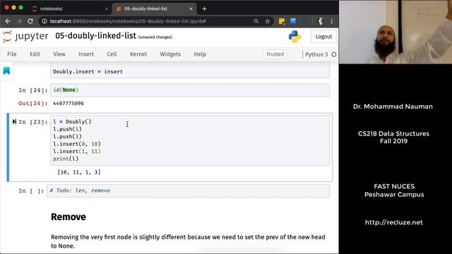 Data Structures with Python 04 - Doubly Connected Linked List (Urdu) смотреть онлайн
