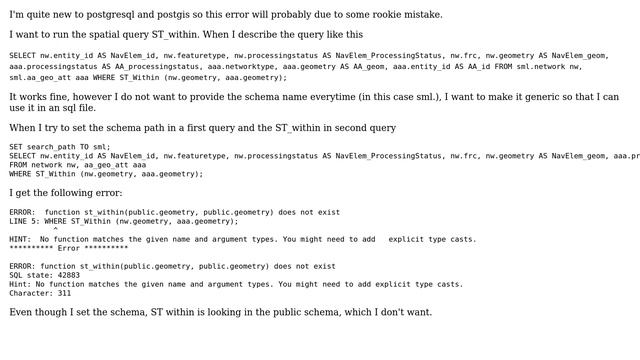 GIS: PostGIS ST within does not exist (2 Solutions!!) смотреть онлайн