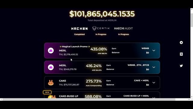 Merlin - Auto-Compounding HIGH YIELD Farm Aggregator on BSC смотреть онлайн