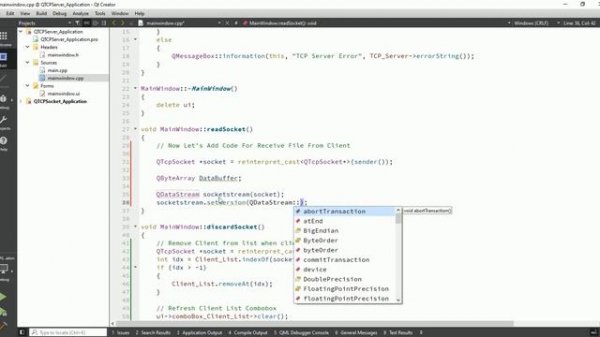 Qt C++| QTcpSocket | QTcpServer | TCP/IP Communication | File Transfer using TCP/IP | Step-by-Step