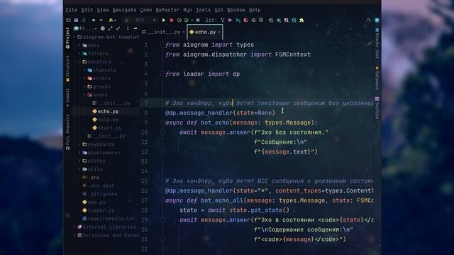 Разработка Telegram Bot на Python. (1.1 Структура проекта) смотреть онлайн