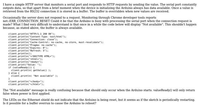 Arduino: Arduino ethernet shield not responding to every request because it is busy смотреть онлайн