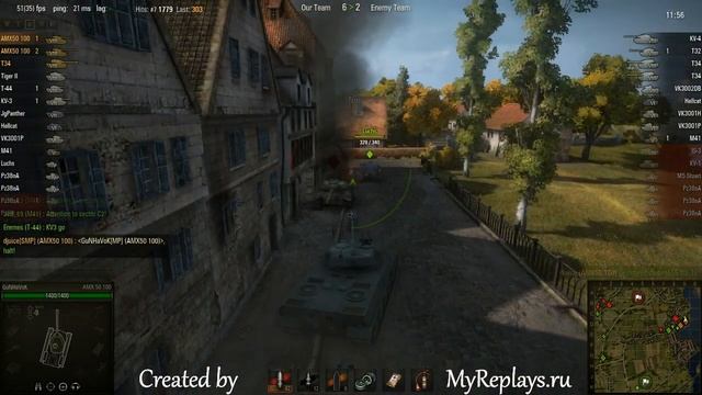 WOT: Fisherman's Bay - AMX 50 100 - 2 frags смотреть онлайн