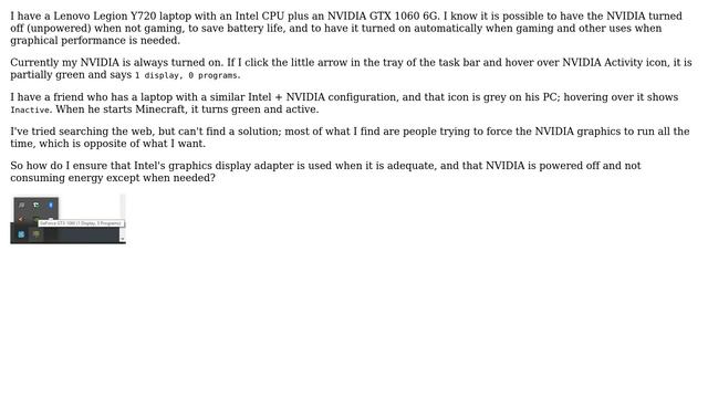 How to turn off NVIDIA 1060 card when it is not needed? смотреть онлайн