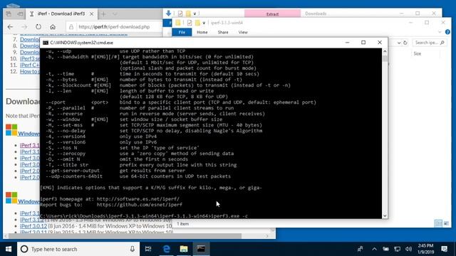 Windows 10 iPerf3 (Network Speed Test Software) Install and Demonstration смотреть онлайн