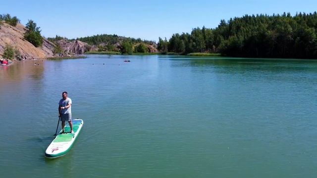 SUP сёрфинг в Голубых озёрах в д. Кондуки (Романцевские горы). смотреть онлайн