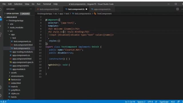 Property Binding in angular | #9 | Class Binding and Style Binding- Angular 10 Tutorial смотреть онлайн