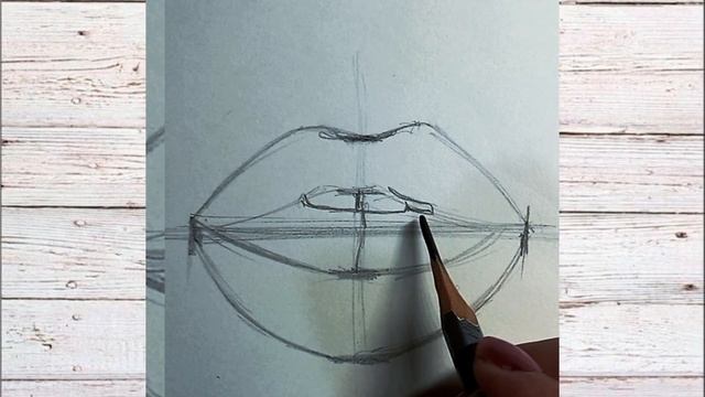 Как нарисовать губы за 2 минуты.Легкий и быстрый скетч.Рисуем поэтапно губы.Как научиться рисовать. смотреть онлайн