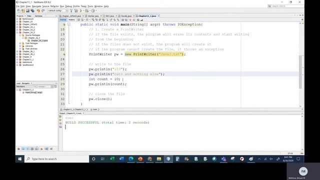 Java I Chapter 11 Class 1 Part 1 Files and PrintWriter смотреть онлайн