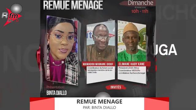 REMUE MÉNAGE RFM -PR : BINTA DIALLO ET SES INVITÉS - 18 FEVRIER 2024 смотреть онлайн