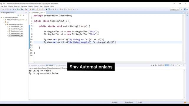 Java Programming String Interview Questions - Stringbuffer Comparison Java| Guess the Output Part 5 смотреть онлайн
