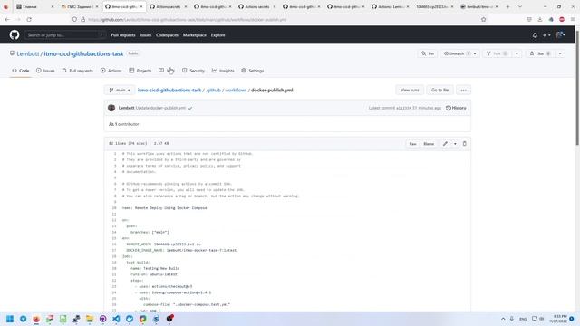 Задание 8. Проектирование процесса CI/CD для веб-приложения c помощью GitHub Actions смотреть онлайн
