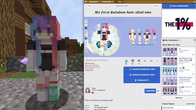 10 Rainbow Minecraft Skins! (Top Minecraft Skins) смотреть онлайн