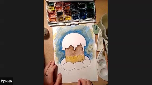 Рисуем пасхальный кулич. Учим рисовать детей и взрослых. смотреть онлайн