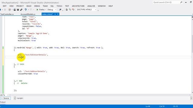 MVC with Jqgrid Add,edit, delete option смотреть онлайн