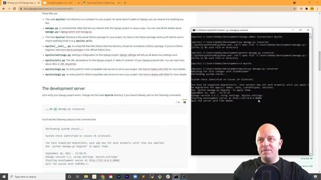 Trying Django's built-in tutorial - walkthrough part 1 смотреть онлайн