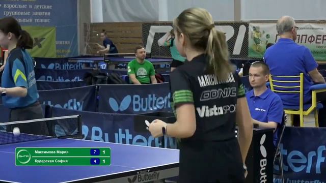 Максимова Мария (1063) - Кудерская София (777). Настольный теннис смотреть онлайн