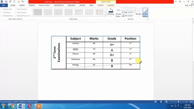 How to change the colour of border lines in Table of Microsoft 2013, 2010, 2016, 365 смотреть онлайн