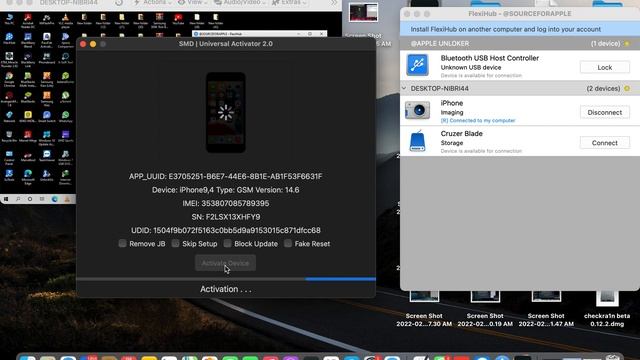 NEW SMD UNIVERSAL ACTIVATOR  Icloud Bypass Meid/gsm IOS 12-14.8.1 With Calls