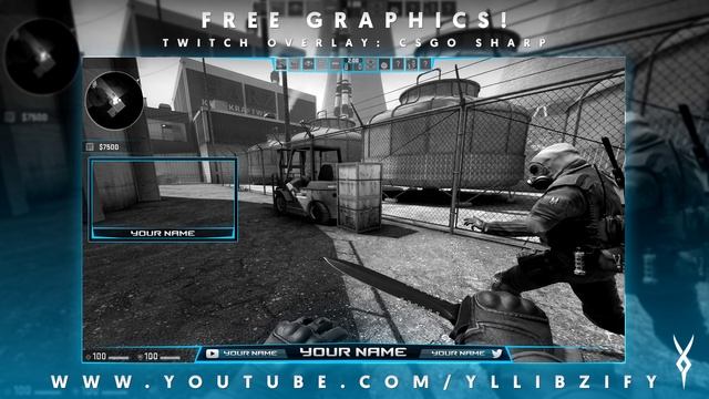 Free Graphics: Photoshop Twitch video overlay: "CS:GO Sharp" template #8 @YLLiBzify смотреть онлайн