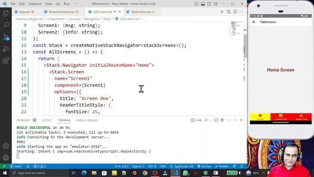 Nested Navigation (Drawer, Tab, Stack ) in React Native Typescript #22 | Dr Vipin Classes смотреть онлайн