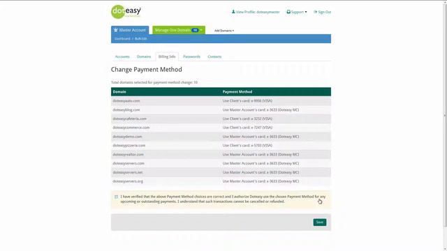 Doteasy.com: Billing Info Section for Master Account смотреть онлайн