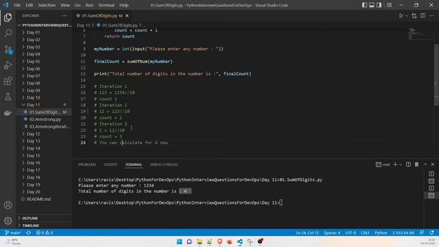 Count digits in Python | Armstrong number in Python | Python Interview Questions for DevOps | 11 смотреть онлайн