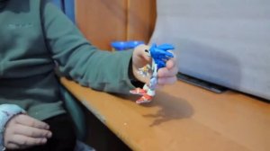 Соник из мультика СОНИК БУМ слеплен из пластилина