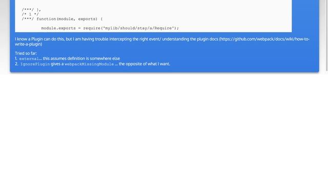 Webpack: for some modules, leave the 'require' statement as is смотреть онлайн