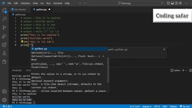 #5 python tutorial for beginners | Escape Sequence as a Normal Text| смотреть онлайн