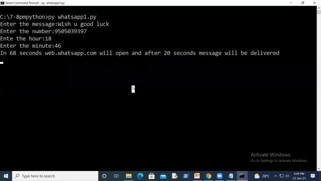 send msg through whats , video search in youtube using python смотреть онлайн