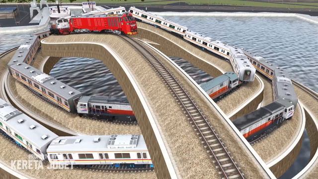 Wow! The Train Goes Out To Sea To Cross The Conch Rails | Trainz Railroad Simulator 2019