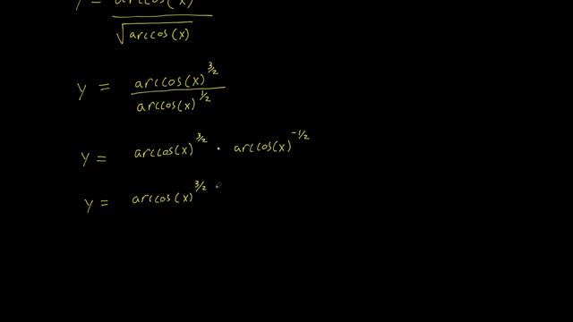 Derivative of (arccos(x)^3/2)/sqrt(arccos(x)) смотреть онлайн