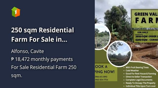 250 sqm Residential Farm For Sale in Alfonso Cavite смотреть онлайн