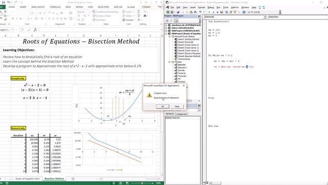 Bisection Method - EXCEL/VBA смотреть онлайн