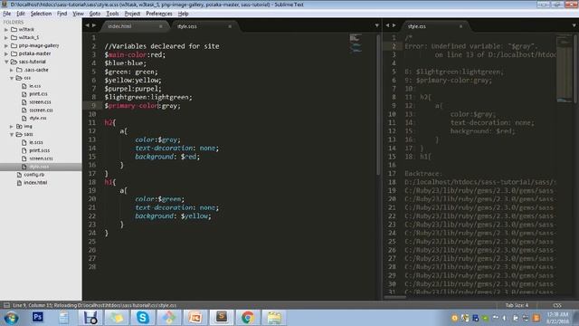 Using $variables in SASS -SASS Tutorial or SASS Essential Training- Part 2 смотреть онлайн