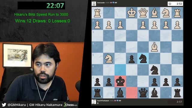 GM Hikaru Nakamura Blitz Speedrun To 3000 | 1200-1350