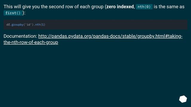 Pandas dataframe get first row of each group смотреть онлайн