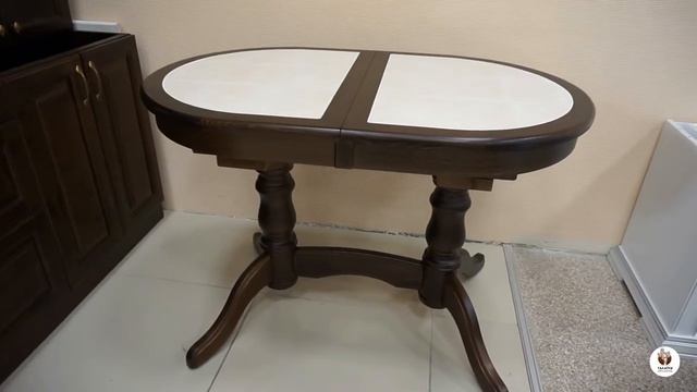 РАЗДВИЖНОЙ КУХОННЫЙ СТОЛ С КАФЕЛЬНОЙ ПЛИТКОЙ ИЗ МАССИВА СОСНЫ смотреть онлайн