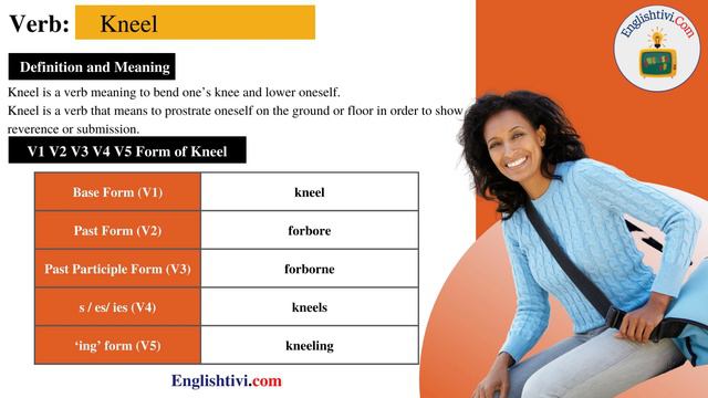 Kneel V1 V2 V3 V4 V5 Base Form, Past Simple, Past Participle Form of Kneel | Englishtivi.com смотреть онлайн