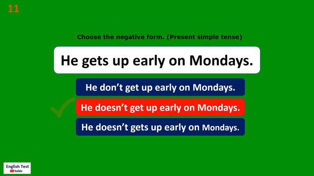 Simple Present Tense Quiz смотреть онлайн