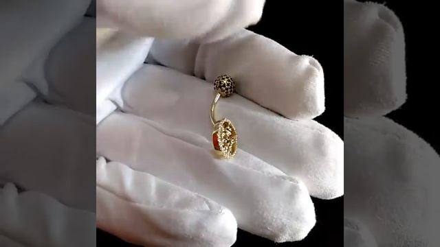 Пирсинг с короной из жёлтого золота с бриллиантами смотреть онлайн