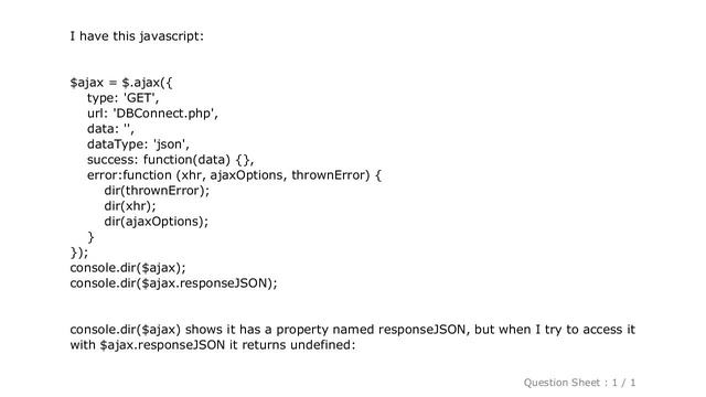 jQuery : How retrieve responseJSON property of a jquery $.ajax object смотреть онлайн