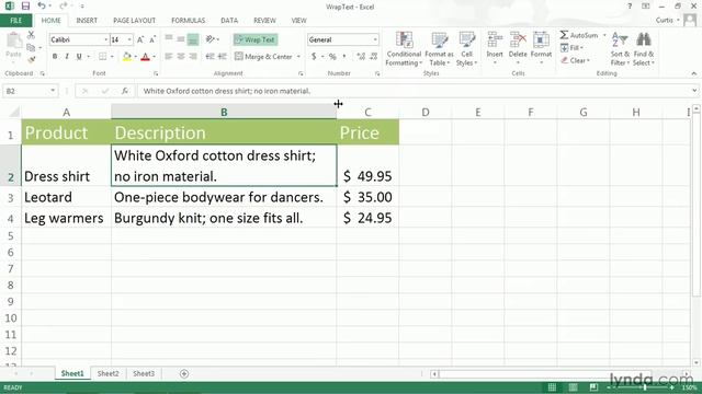 Excel Tutorial - Wrapping and shrinking cell text смотреть онлайн