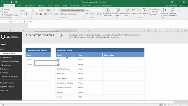 Planilha de Plano de Marketing - Cadastro смотреть онлайн